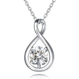 Birthstone Necklaces for Women Fine Jewelry Sterling Silver Dainty Infinity Pend